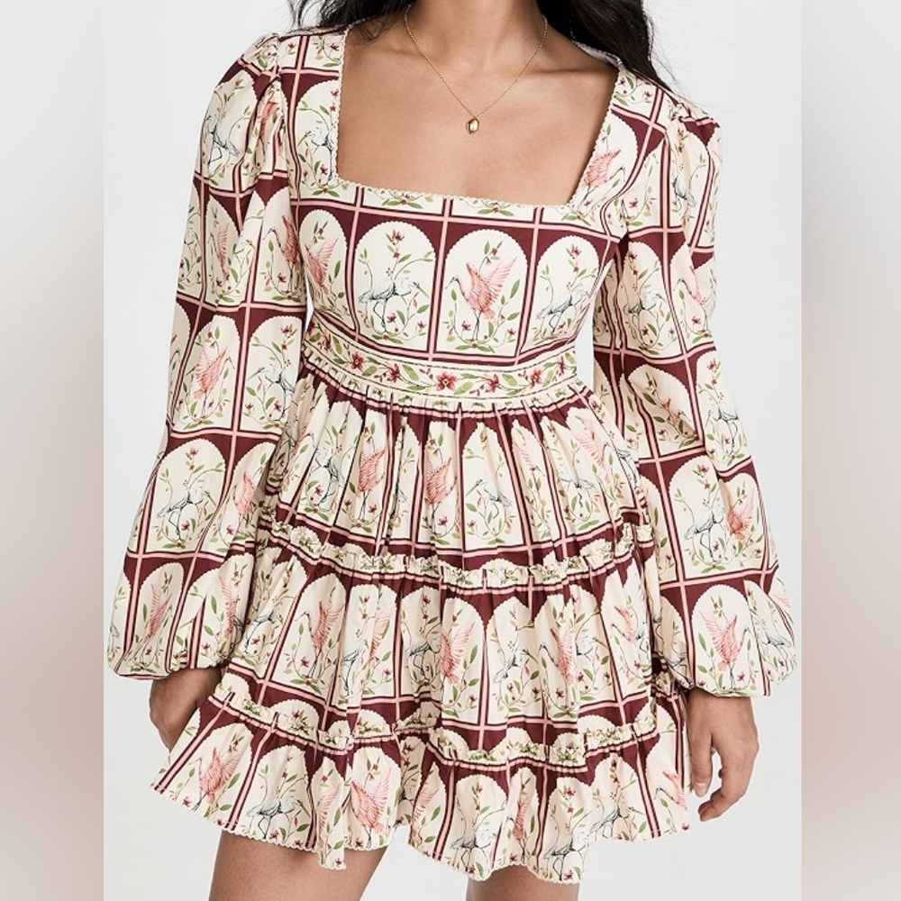 Agua Bendita Avena Garza Print Mini Dress